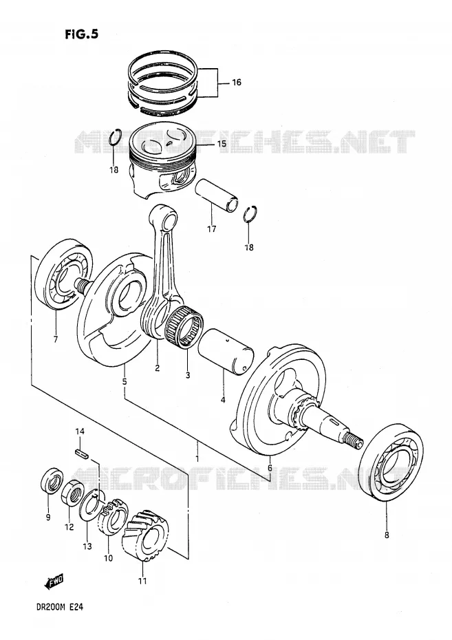 CRANKSHAFT Suzuki MOTO 200 DR 1991  DR200M(E24)