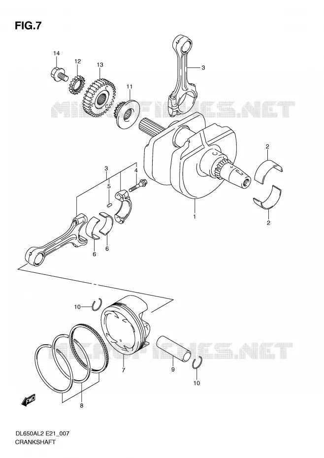 CRANKSHAFT Suzuki MOTO 650 V-STROM 2012  DL650AL2(E21)