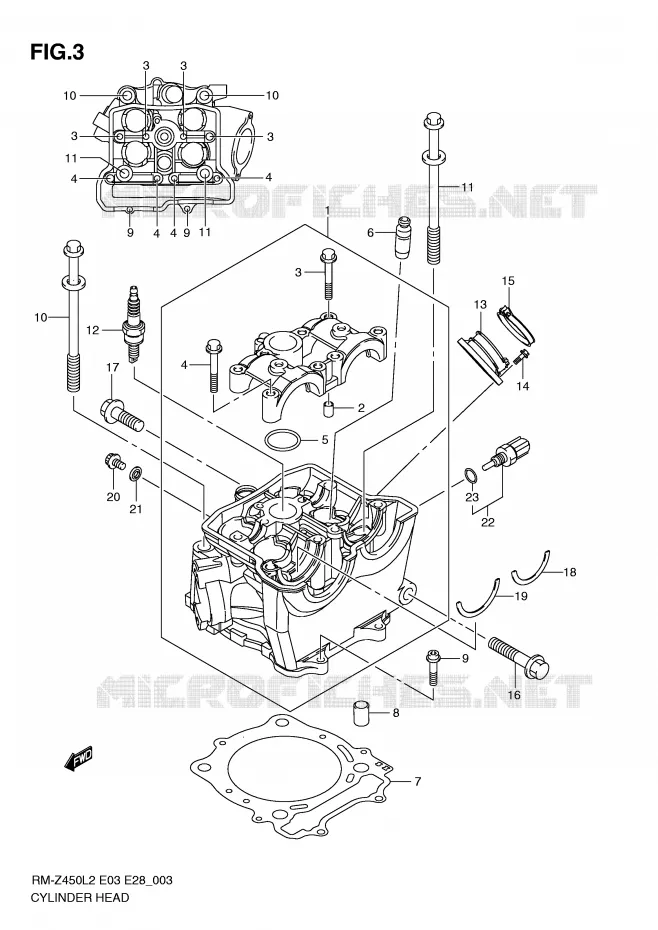 CYLINDER HEAD Suzuki MOTO 450 RM-Z 2012  RM-Z450L2(E3)