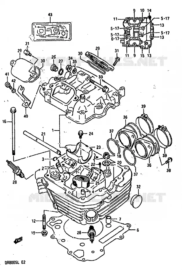 CYLINDER HEAD Suzuki MOTO 800 DR 1990  DR800SL(L)