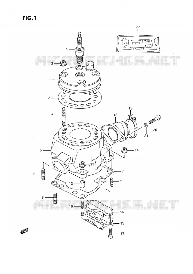 CYLINDER (MODEL G/H) Suzuki MOTO 80 RM 1987  RM80H(E24)
