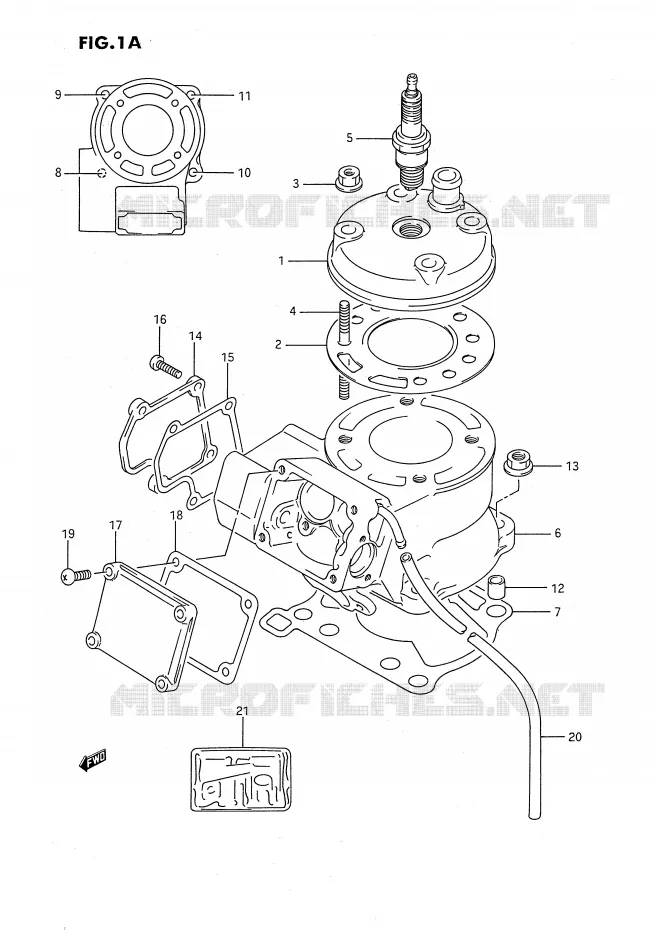 CYLINDER (MODEL K) Suzuki MOTO 80 RM 1987  RM80H(E24)