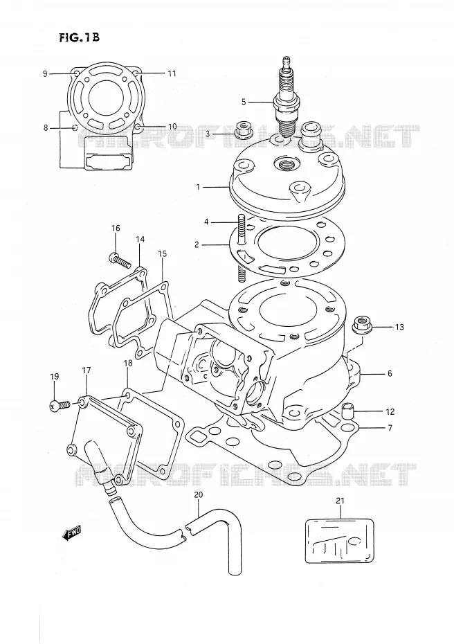 CYLINDER (MODEL L) Suzuki MOTO 80 RM 1991  RM80M(E24)