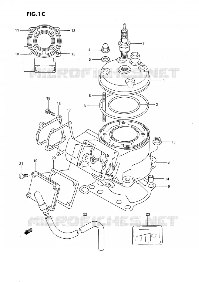 CYLINDER (MODEL M/N/P/R/S) Suzuki MOTO 80 RM 1991  RM80M(E24)