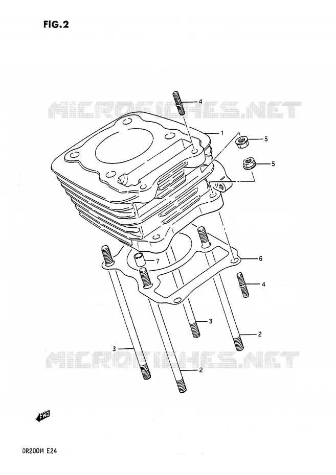 CYLINDER Suzuki MOTO 200 DR 1986  DR200G(E24)