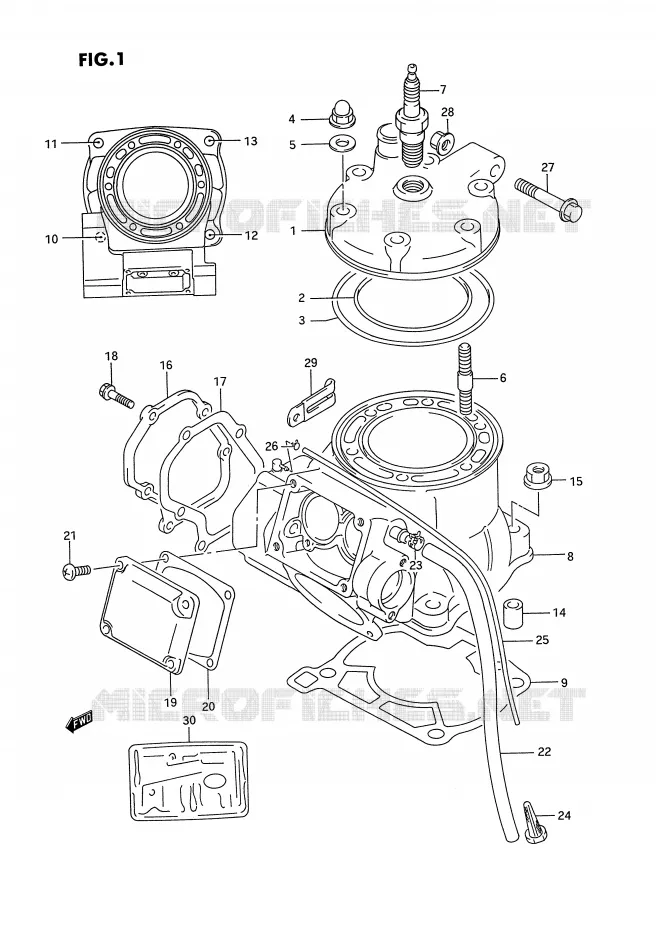CYLINDER Suzuki MOTO 250 RM 1994  RM250R(E3)