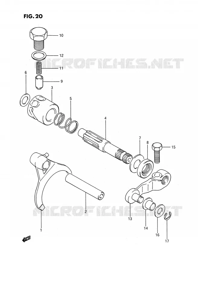 DIFFERENTIAL LOCK Suzuki QUAD 250 QUADRUNNER 1987  LT-4WDH(E3)