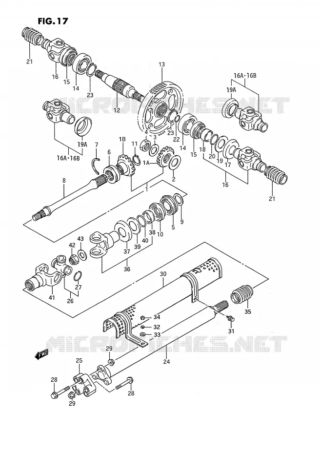 DRIVESHAFT (MODEL H/J/K/L/M/N/P) Suzuki QUAD 250 QUADRUNNER 1987  LT-4WDH(E3)