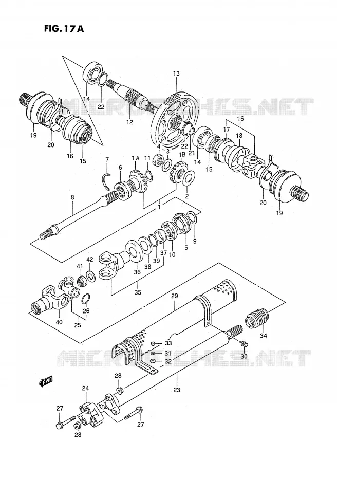 DRIVESHAFT (MODEL R/S) Suzuki QUAD 250 QUADRUNNER 1988  LT-4WDJ(E3)