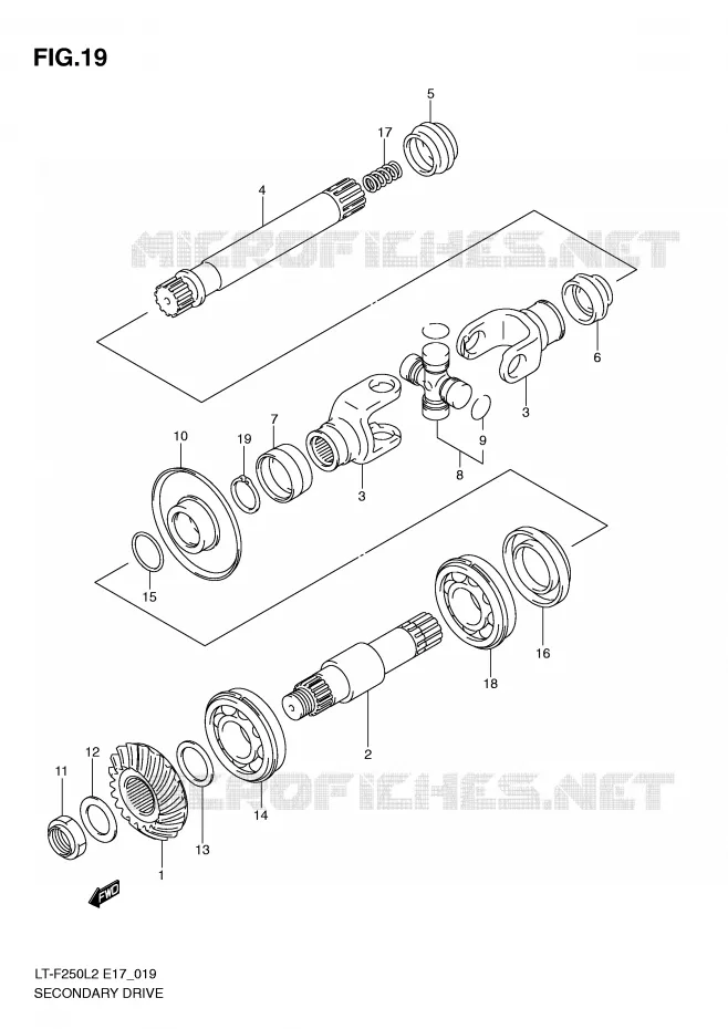 DRIVESHAFT Suzuki QUAD 250 OZARK 2012  LT-F250L2(E17)