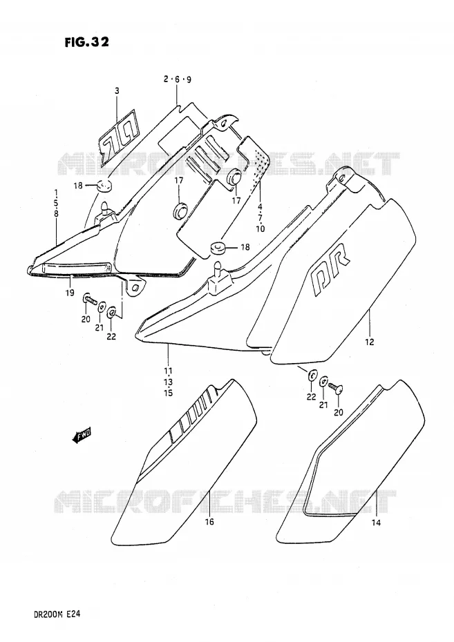 FAIRING Suzuki MOTO 200 DR 1989  DR200K(E24)