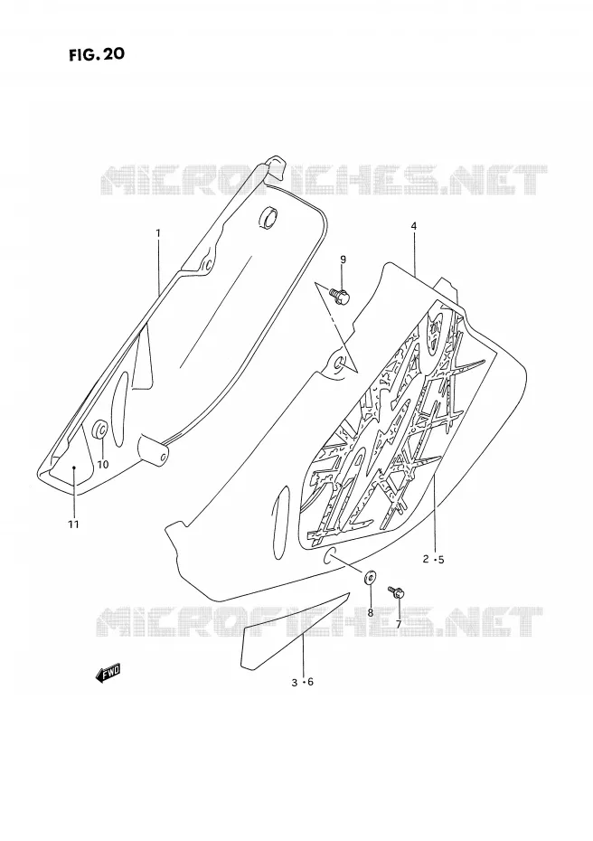 FAIRING Suzuki MOTO 250 RM 1993  RM250P(E3)