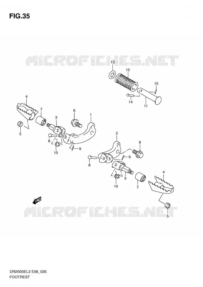FOOTREST (DR200SEL2 E06) Suzuki MOTO 200 DR 2012  DR200SEL2(E06)