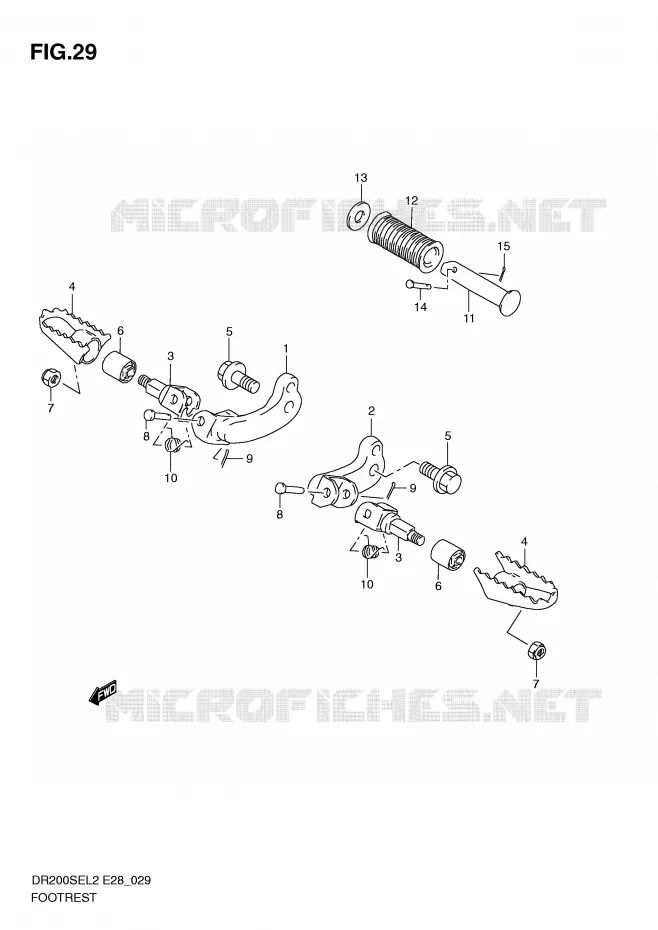 FOOTREST Suzuki MOTO 200 DR 2012  DR200SEL2(E28)