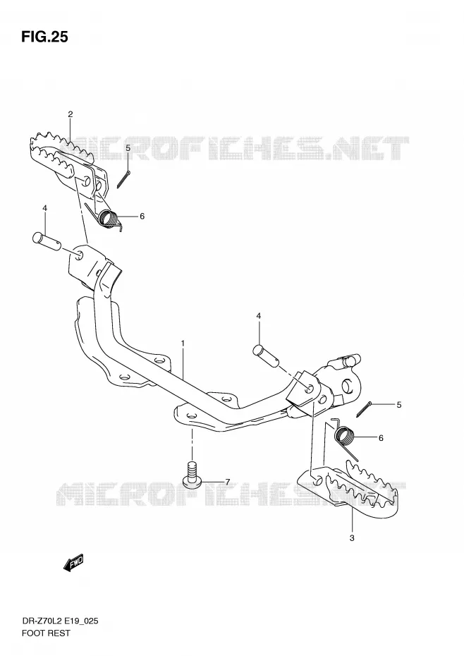 FOOTREST Suzuki MOTO 70 DR-Z 2012  DR-Z70L2(E19)