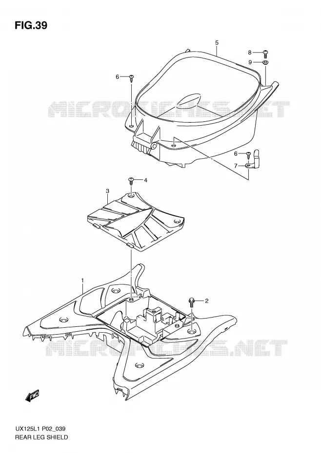 FOOTREST Suzuki SCOOTER 125 SIXTEEN 2011  UX125L1(P02)