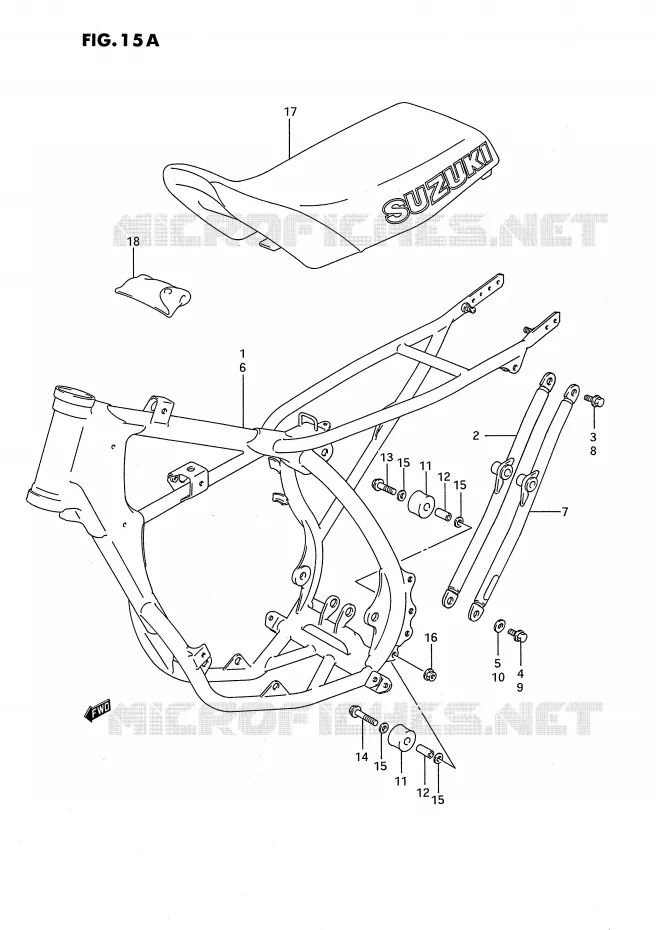 FRAME - SEAT (MODEL H/K/L) Suzuki MOTO 80 RM 1994  RM80R(E24)