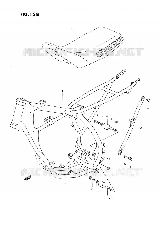 FRAME - SEAT (MODEL M/N) Suzuki MOTO 80 RM 1995  RM80S(E24)