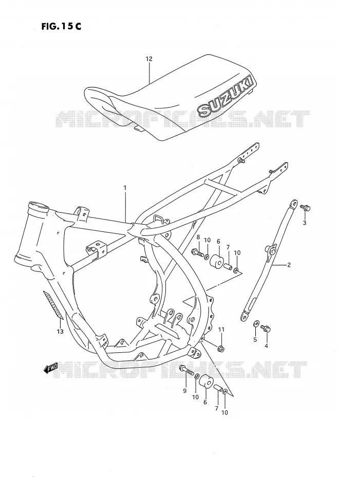 FRAME - SEAT (MODEL P/R/S) Suzuki MOTO 80 RM 1991  RM80M(E24)