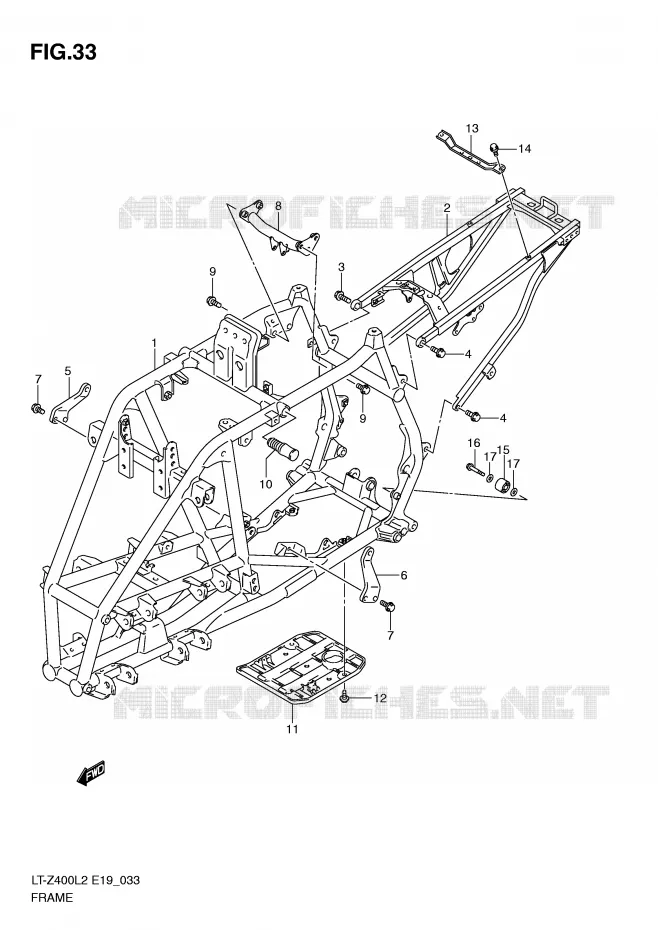 FRAME (LT-Z400ZL2 E19) Suzuki QUAD 400 QUADSPORT 2015  LT-Z400ZL2(E19)