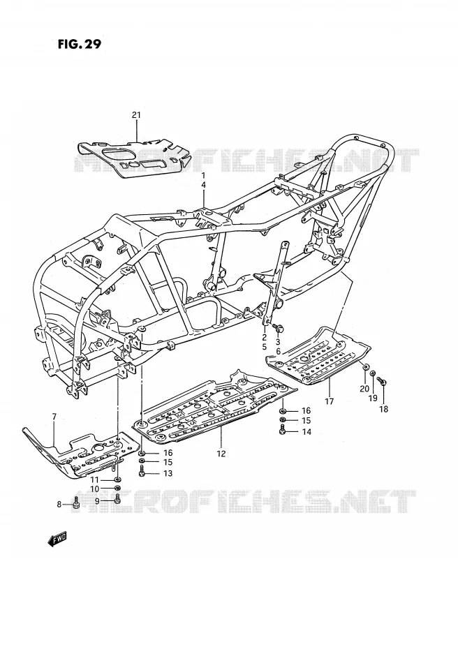 FRAME (MODEL H/J/K) Suzuki QUAD 250 QUADRUNNER 1994  LT-4WDR(E3)