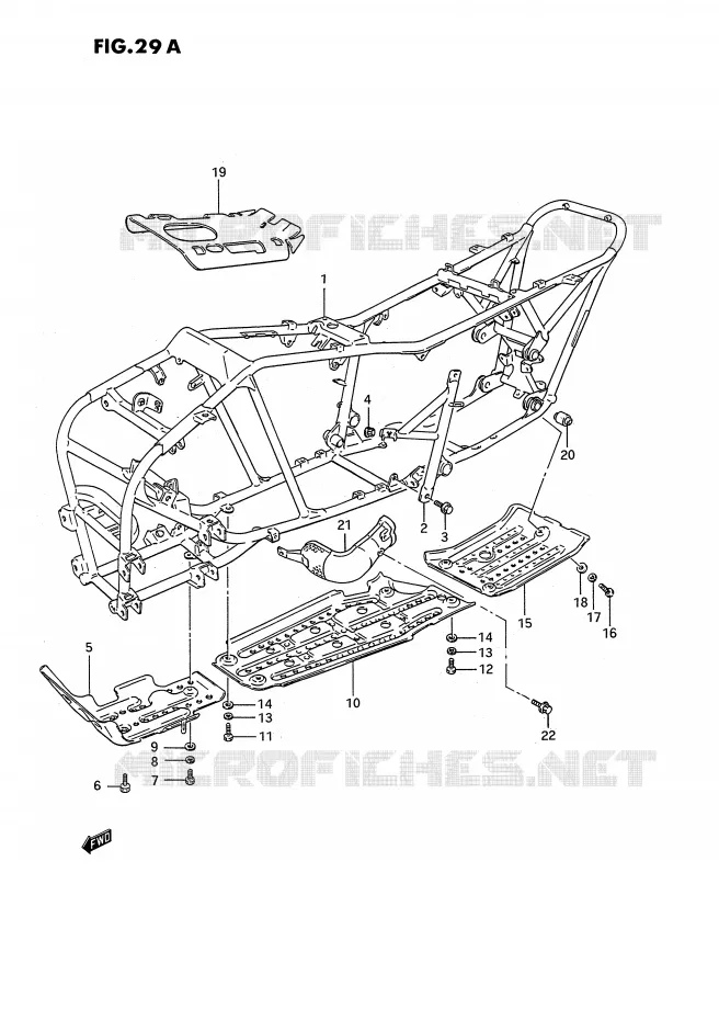 FRAME (MODEL L/M/N/P/R/S) Suzuki QUAD 250 QUADRUNNER 1987  LT-4WDH(E3)