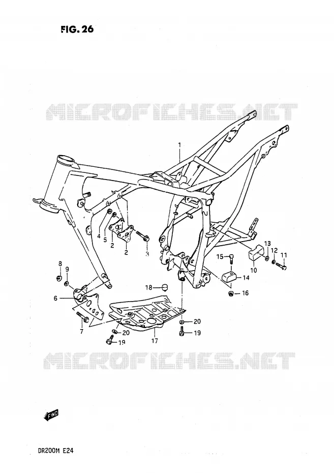 FRAME Suzuki MOTO 200 DR 1986  DR200G(E24)