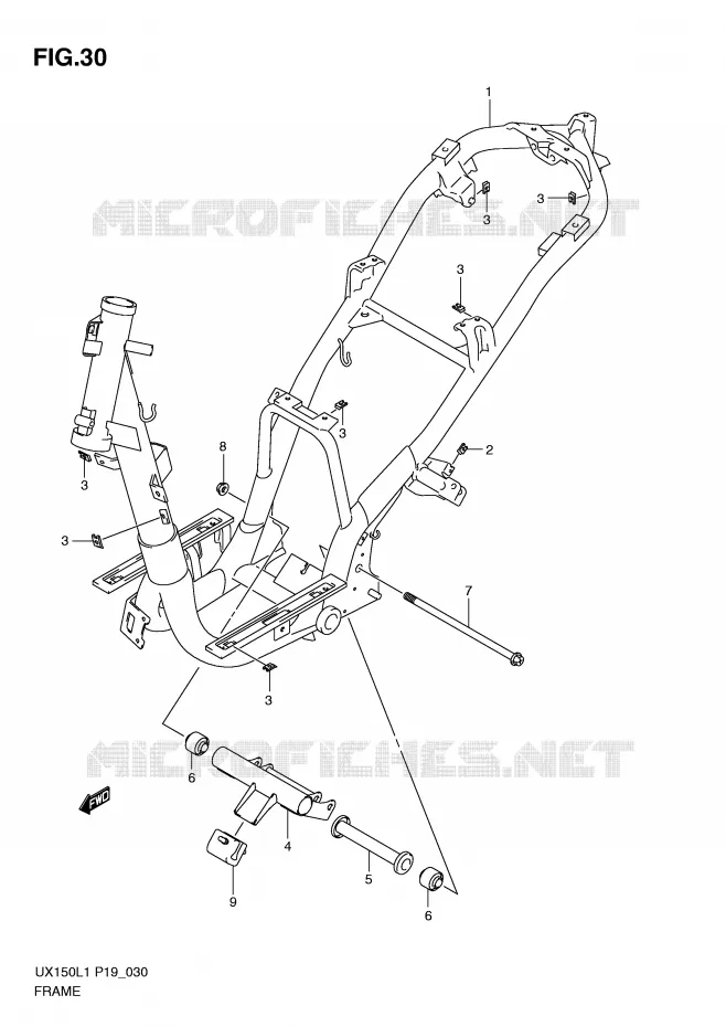 FRAME Suzuki SCOOTER 150 SIXTEEN 2011  UX150L1(P19)