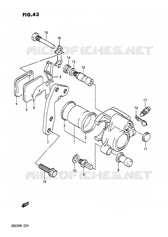 FRONT CALIPER Suzuki MOTO 200 DR 1991  DR200M(E24)