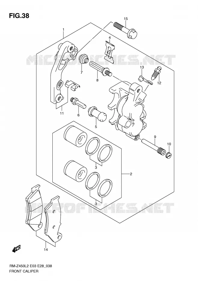 FRONT CALIPER Suzuki MOTO 450 RM-Z 2012  RM-Z450L2(E3)