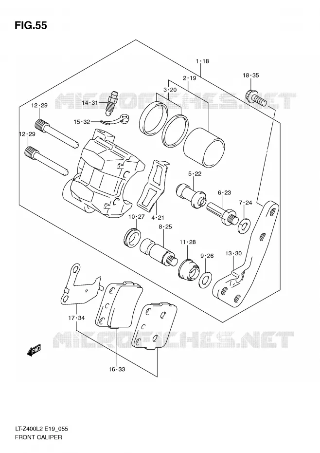 FRONT CALIPER Suzuki QUAD 400 QUADSPORT 2012  LT-Z400L2(E19)