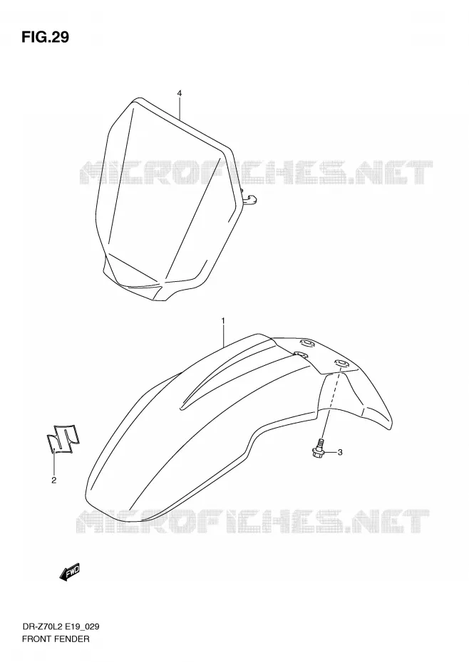 FRONT FENDER Suzuki MOTO 70 DR-Z 2012  DR-Z70L2(E19)