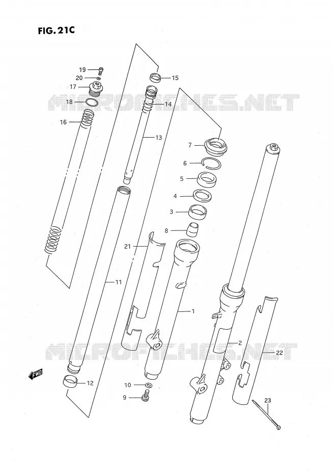 FRONT FORK (MODEL S) Suzuki MOTO 80 RM 1988  RM80J(E24)