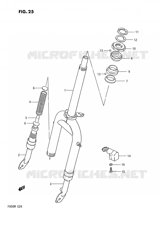 FRONT FORK Suzuki SCOOTER 50 FA 1991  FA50M(E24)