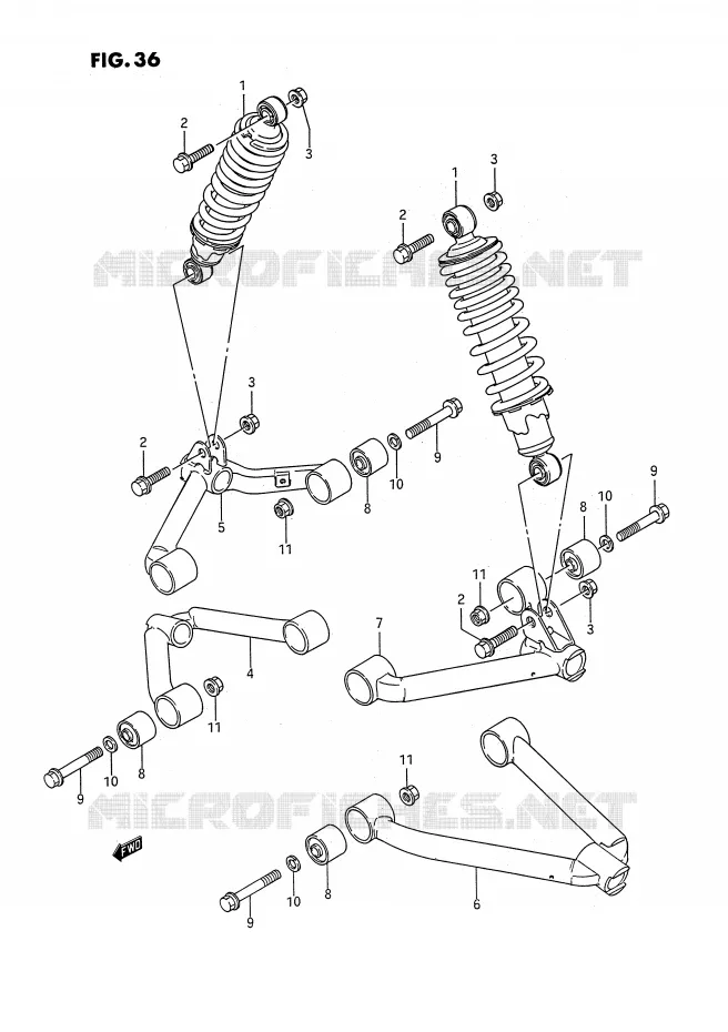 FRONT SUSPENSION ARM Suzuki QUAD 250 QUADRUNNER 1993  LT-4WDP(E3)