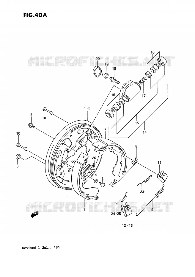 FRONT WHEEL BRAKE (MODEL M/N/P/R/S) Suzuki QUAD 250 QUADRUNNER 1993  LT-4WDP(E3)