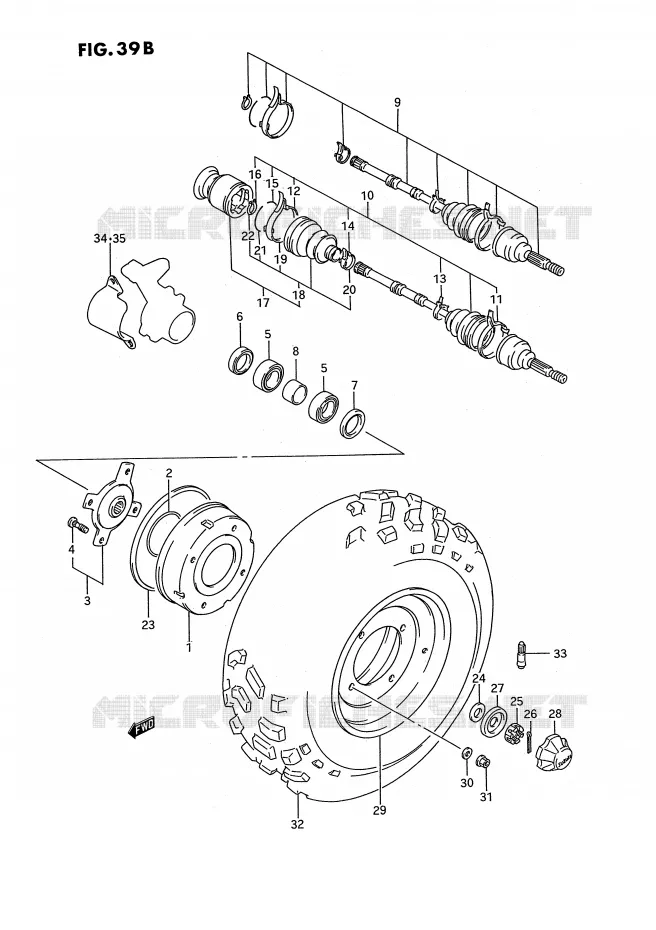 FRONT WHEEL (MODEL P/R/S) Suzuki QUAD 250 QUADRUNNER 1991  LT-4WDM(E3)
