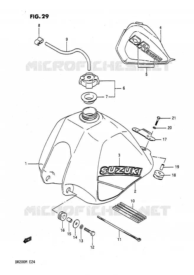 FUEL TANK (MODEL G/H) Suzuki MOTO 200 DR 1986  DR200G(E24)