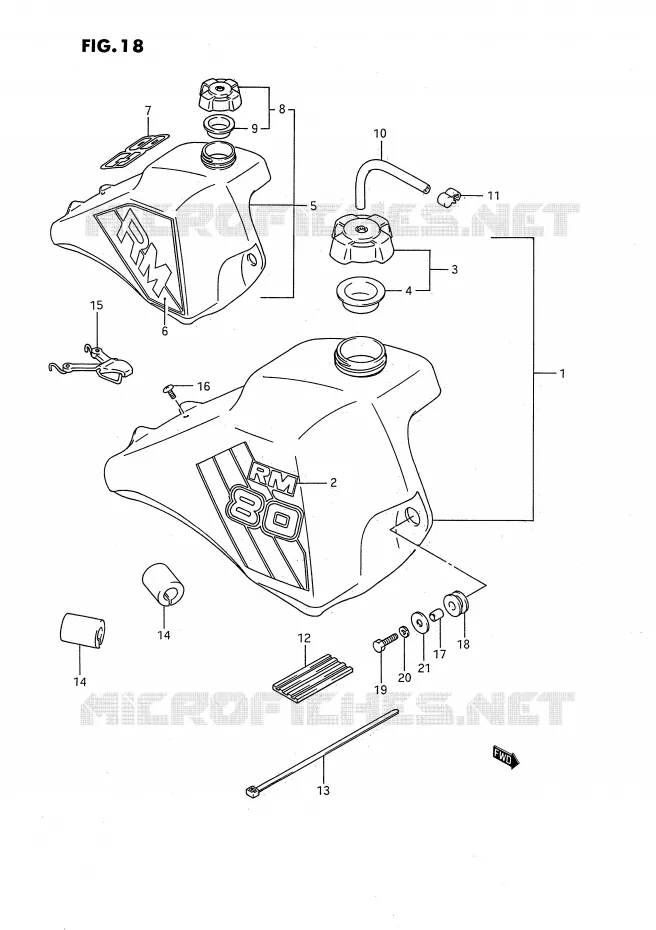 FUEL TANK (MODEL G/H) Suzuki MOTO 80 RM 1987  RM80H(E24)