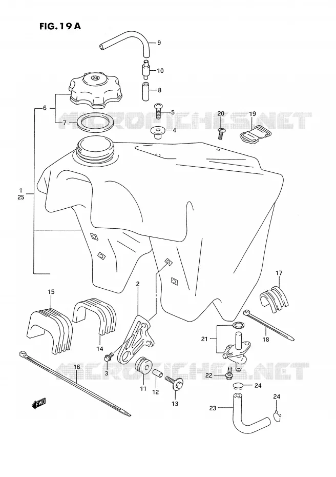 FUEL TANK (MODEL S) Suzuki MOTO 250 RM 1993  RM250P(E3)