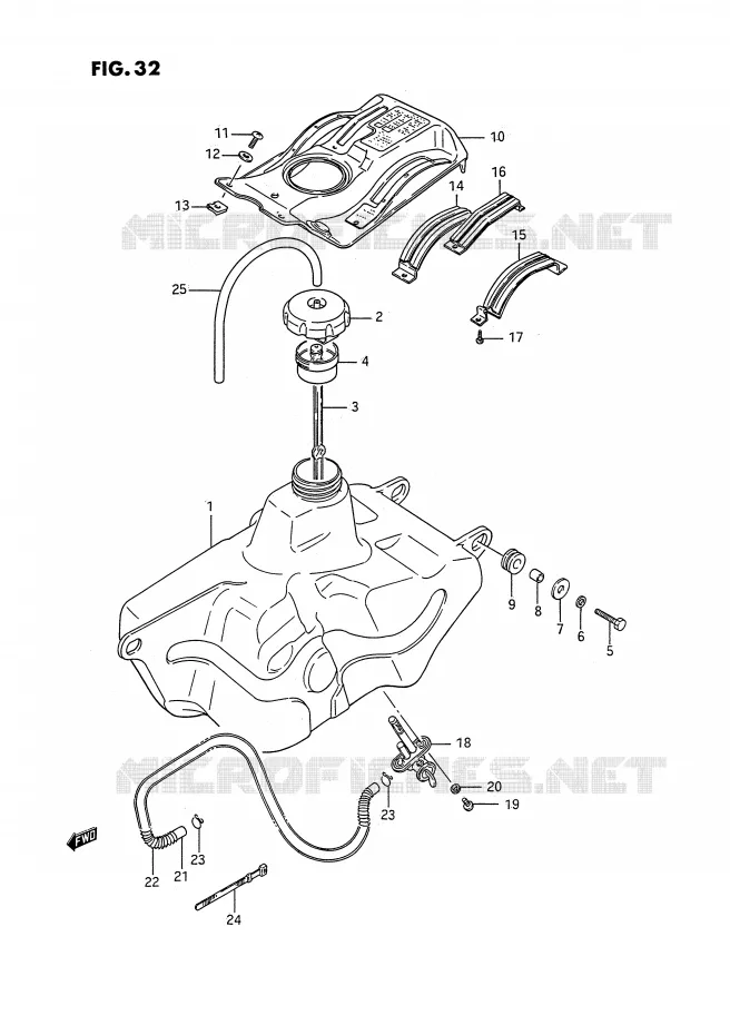 FUEL TANK Suzuki QUAD 250 QUADRUNNER 1994  LT-4WDR(E3)