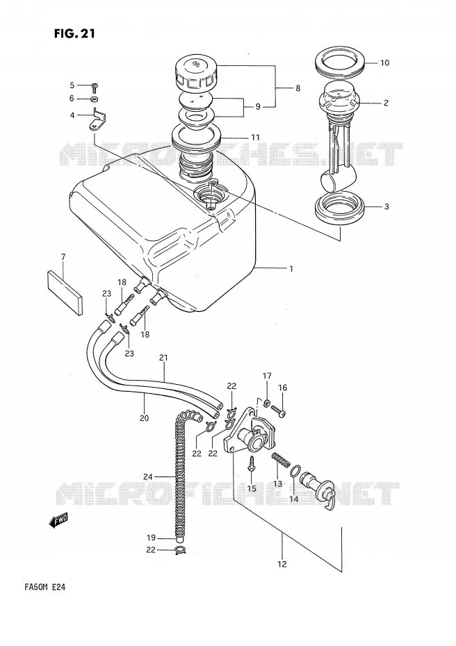 FUEL TANK Suzuki SCOOTER 50 FA 1990  FA50L(E24)