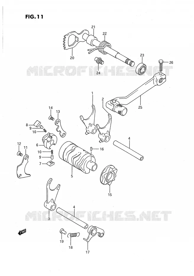GEAR SHIFTING ASSY (MODEL G/H) Suzuki MOTO 80 RM 1991  RM80M(E24)