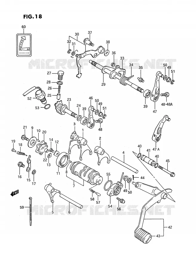 GEAR SHIFTING ASSY Suzuki QUAD 250 QUADRUNNER 1993  LT-4WDP(E3)