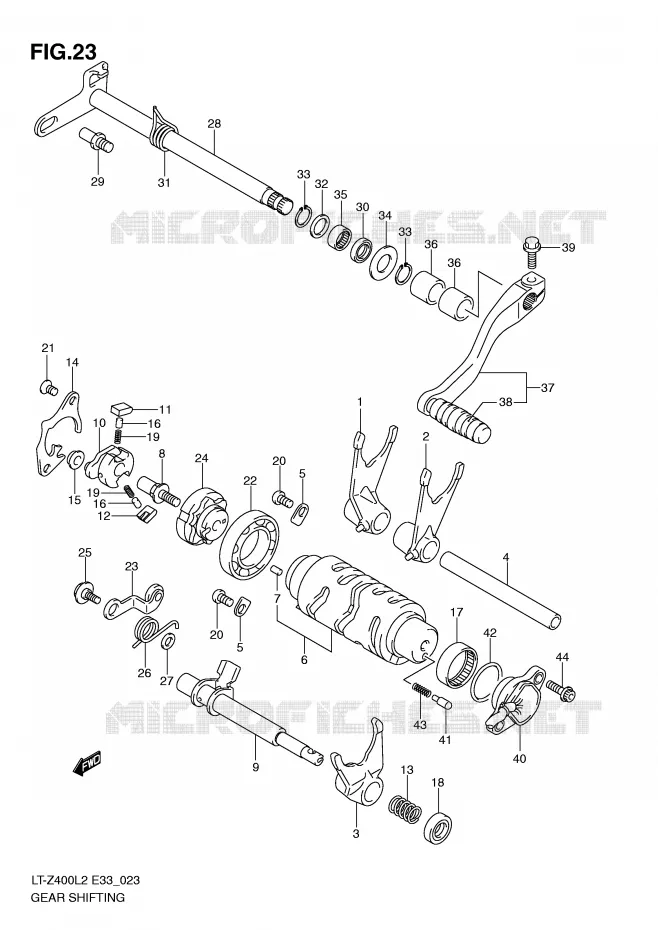 GEAR SHIFTING ASSY Suzuki QUAD 400 QUADSPORT 2012  LT-Z400ZL2(E33)