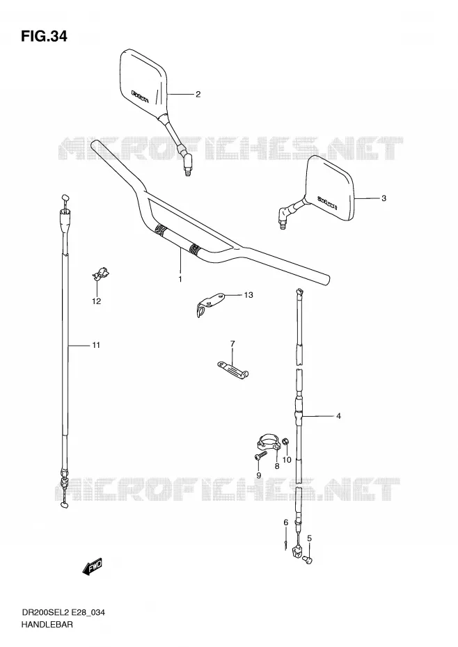 HANDLEBAR Suzuki MOTO 200 DR 2012  DR200SEL2(E28)