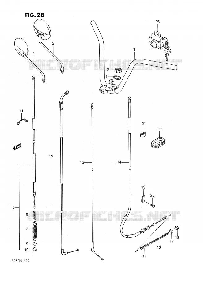 HANDLEBAR Suzuki SCOOTER 50 FA 1990  FA50L(E24)