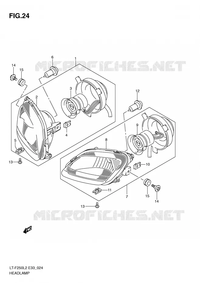 HEADLIGHT Suzuki QUAD 250 OZARK 2012  LT-F250L2(E33)