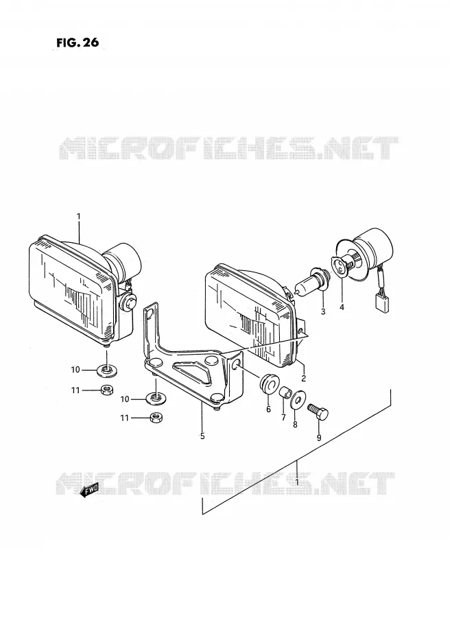 HEADLIGHT Suzuki QUAD 250 QUADRUNNER 1993  LT-4WDP(E3)