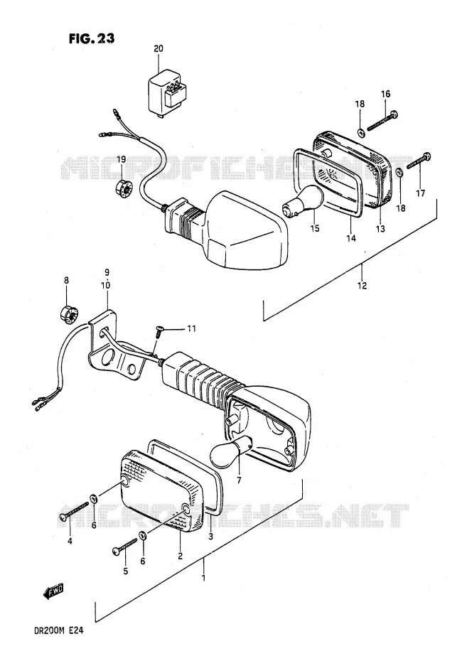 INDICATORS (E21) Suzuki MOTO 200 DR 1989  DR200K(E24)
